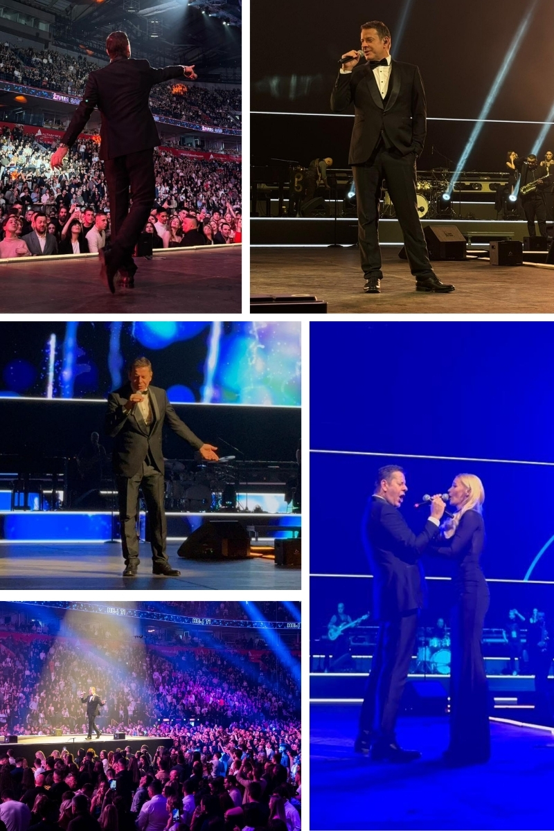 Nataša Bekvalac i Vlado Georgiev zajedno na sceni u Beogradskoj areni tokom izvođenja pesme „Mi nismo mi“